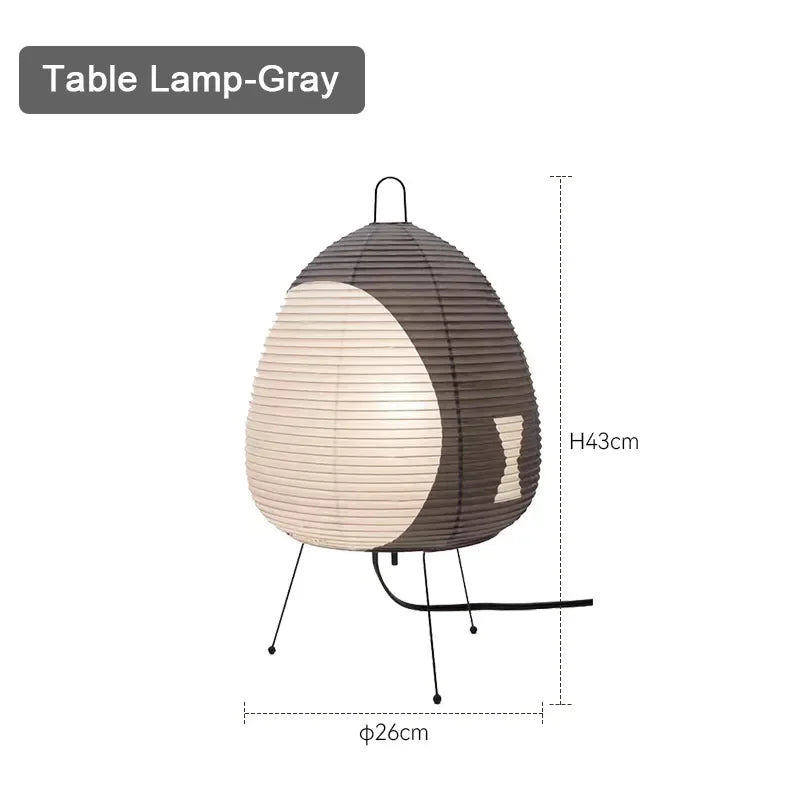 Afralia™ Tripod Rice Paper Table Lamp | Akari Noguchi Lantern Style LED Night Light