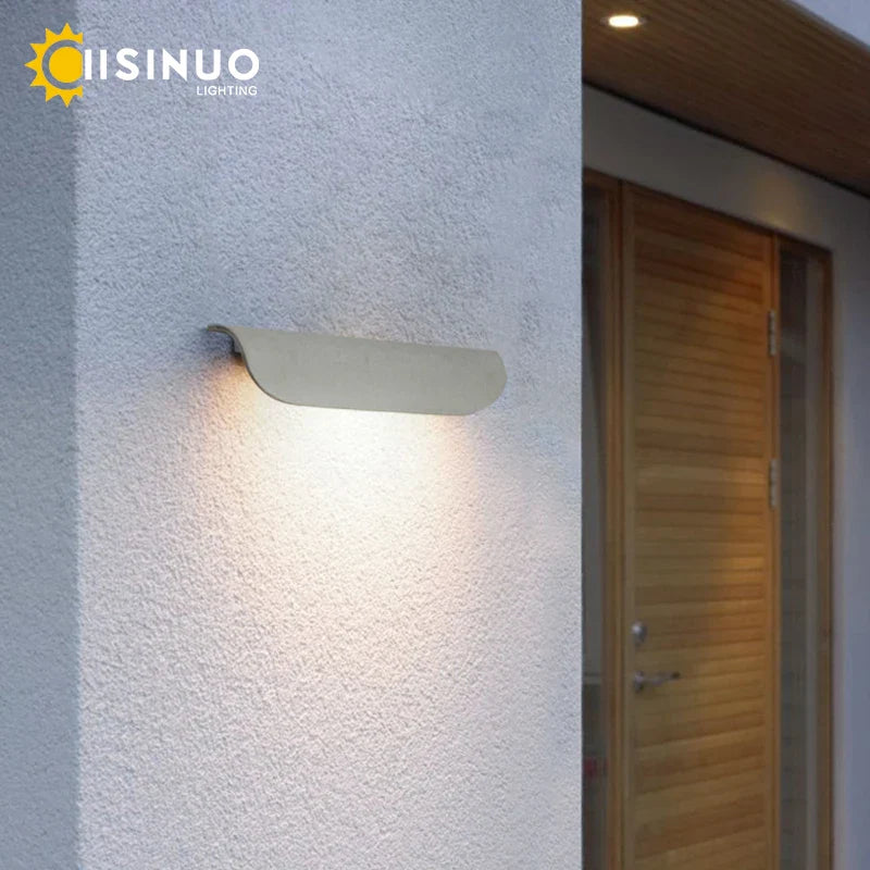 Afralia™ Outdoor LED Wall Sconce in White Aluminum for Porch Entryway