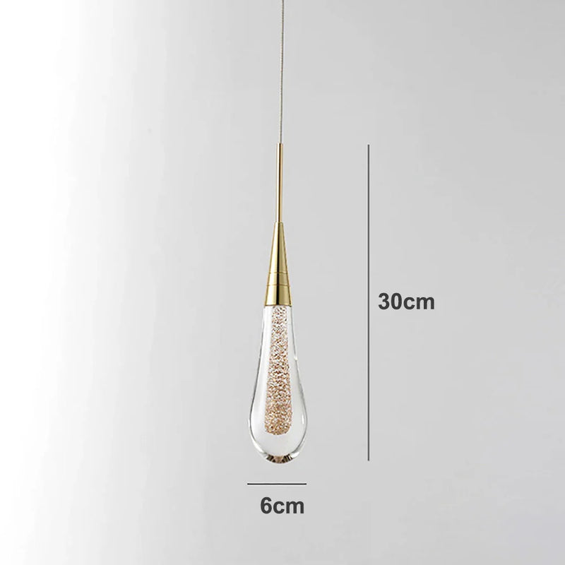 Afralia™ Crystal Glass LED Pendant Tear Drop Light Chandelier