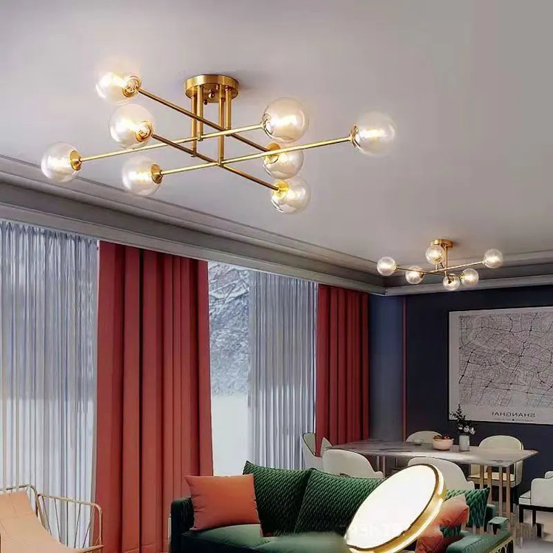 Afralia™ Glass Ball Chandelier: Modern Luxury Ceiling Lamp for Living Room, Bedroom & Study