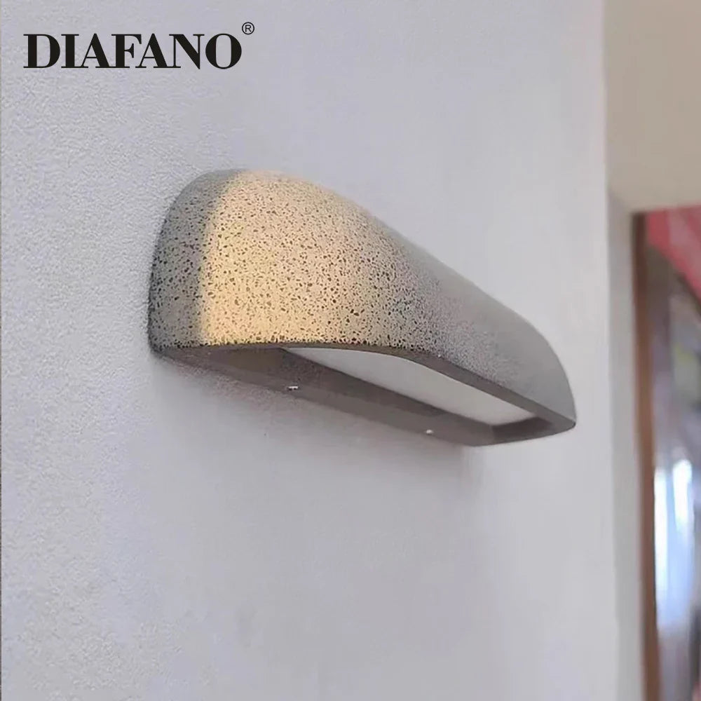 Afralia™ LED Outdoor Wall Lamp for Japanese Garden Stone Travertine Decoration