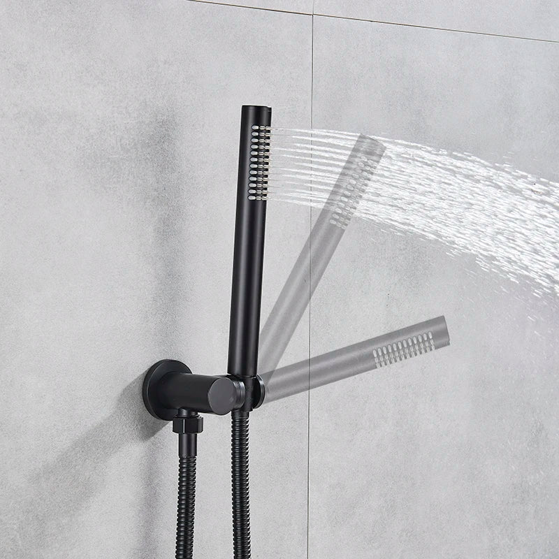 Afralia™ Dual Handle Bathtub Faucet Set with Hand Sprayer and Wall Mount Spout