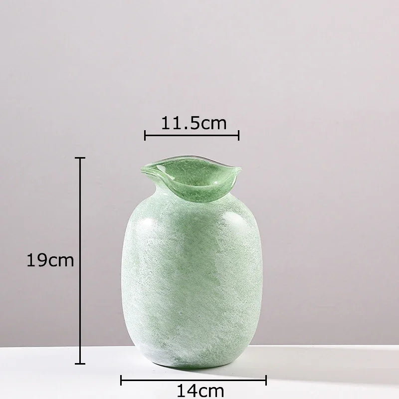 Afralia™ Red Matte Glass Vase Hydroponics Flower Pot Room Decor