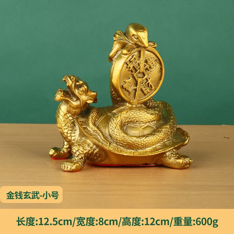 Afralia™ Xuanwu Turtle Snake Copper Home Sculptures