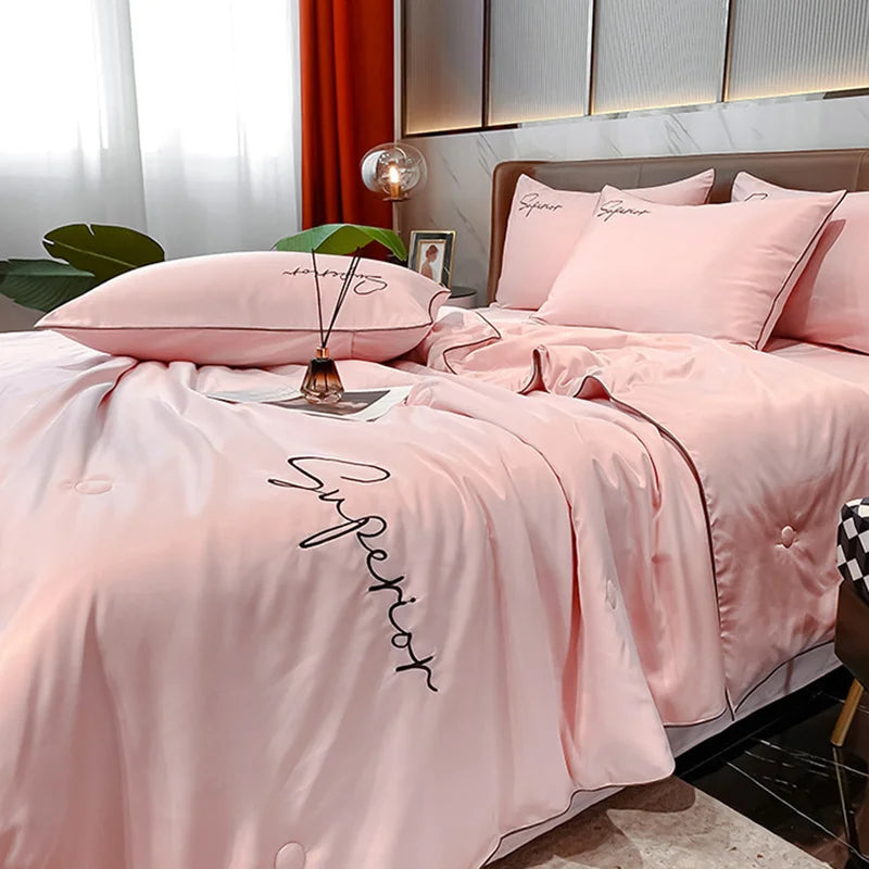 Afralia™ Satin Silky Summer Quilt: Super Soft & Breathable Bedding Blanket