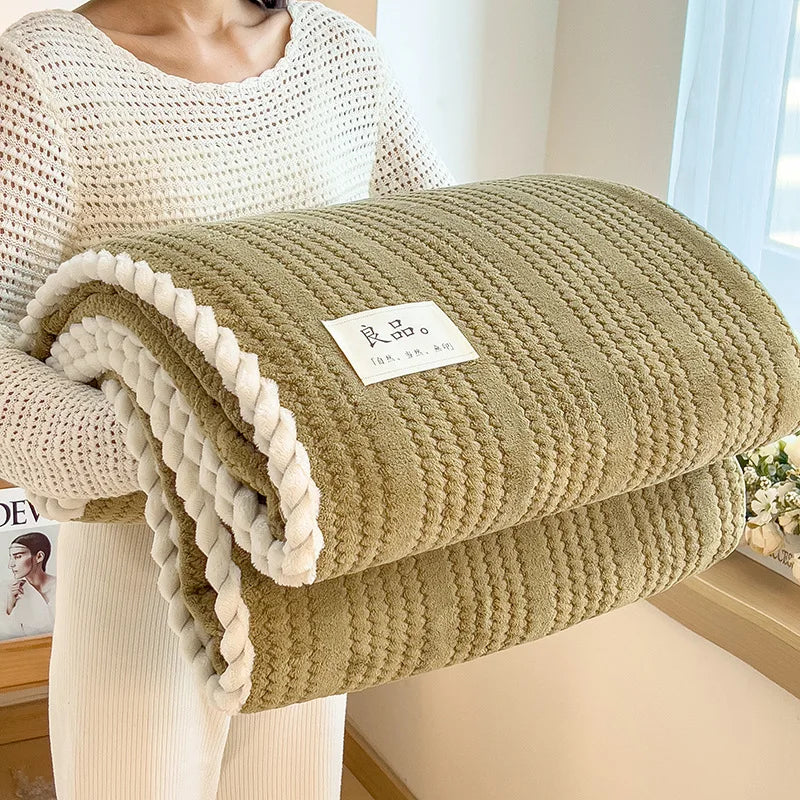 Afralia™ Velvet Jacquard Blanket: Premium Multi-Functional Soft Quilt for Sofa, Office & Nap-time