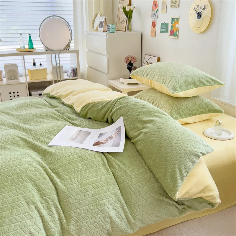 Afralia™ Milk Velvet Quilt Cover | Double-sided Fleece Comforter Cover