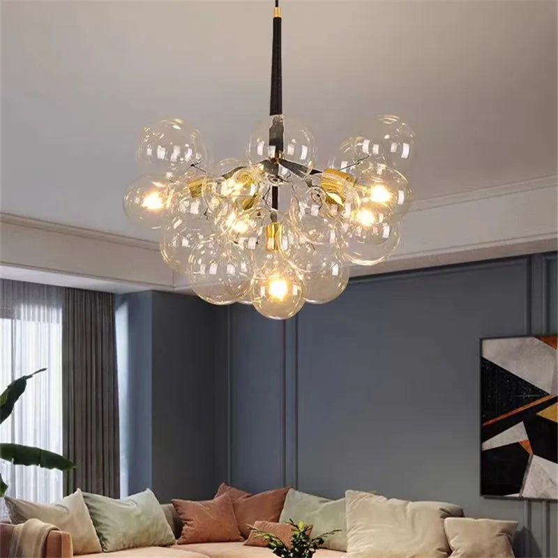 Afralia™ Bubble Chandelier: High Quality LED Lighting for Bedroom and Lounge