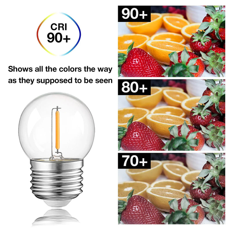 Afralia™ G40 E27 1W Warm White Led String Light Bulbs - Set of 15