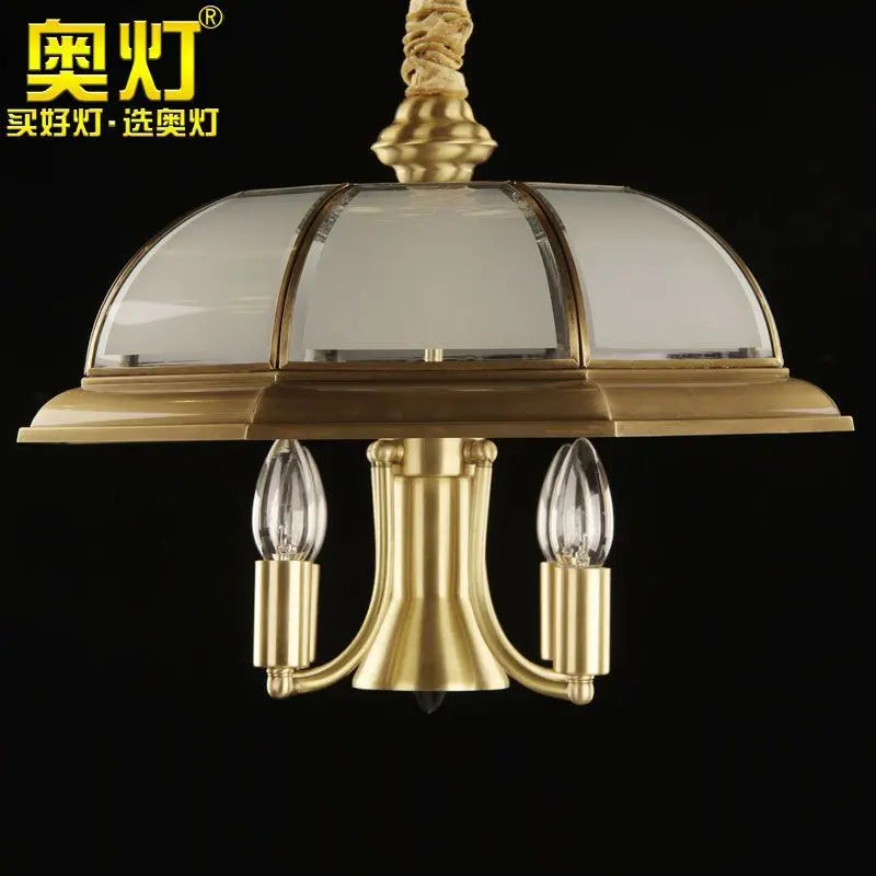 Afralia™ Iron Bronze Pendant Light Glass Retro Modern Living Room Lamp