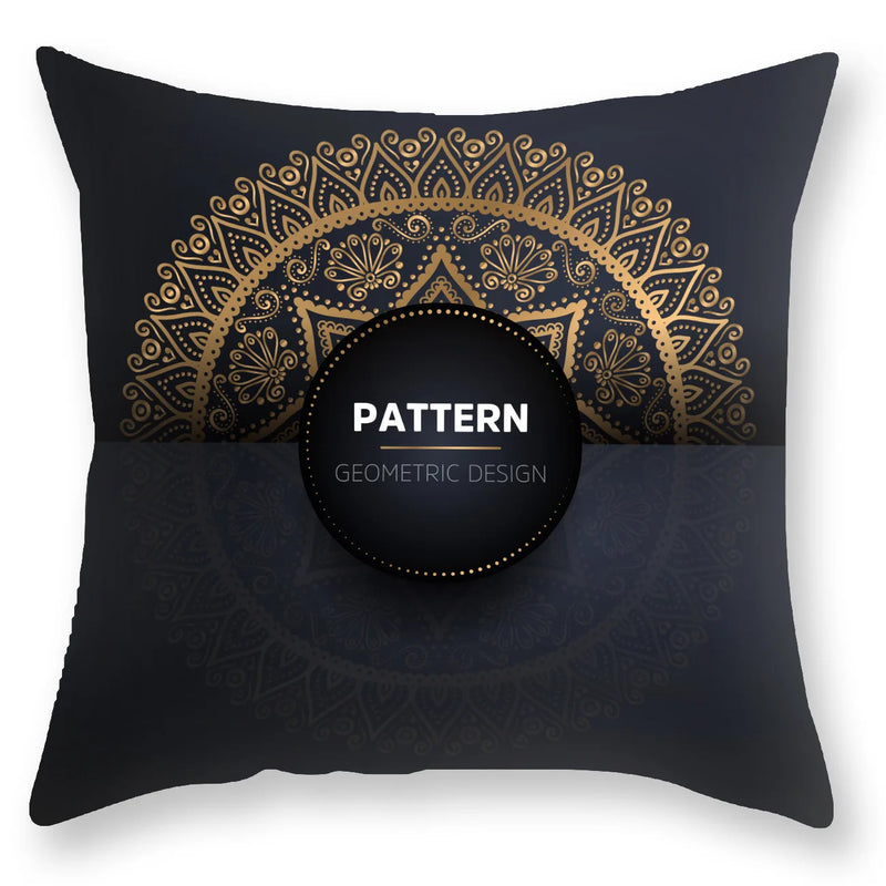 Afralia™ Black Gold Mandala Luxury Printed Pillowcase §