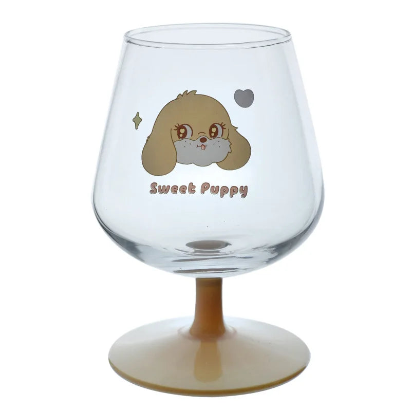 Afralia™ Kawaii Rabbit Glass Goblet: Cute Juice Cup for Girls