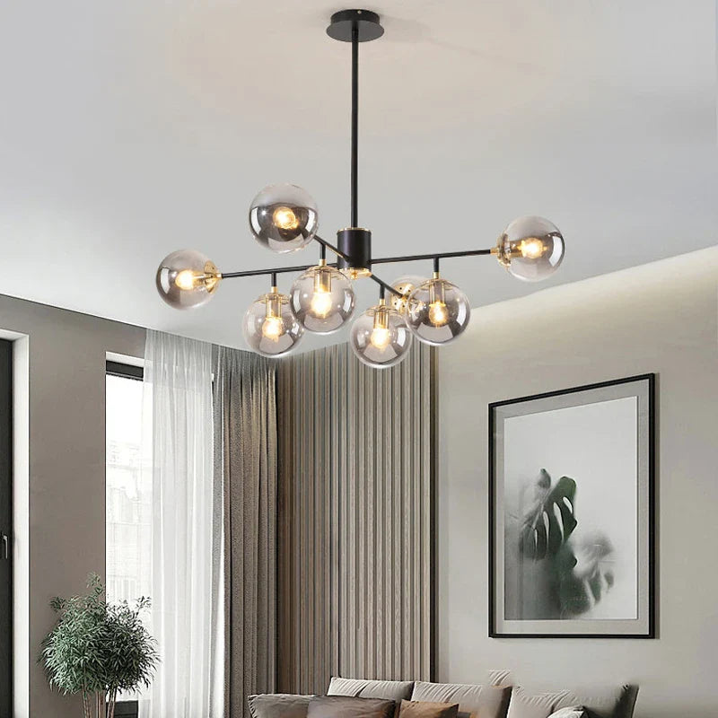 Nordic Glass Ball Chandelier Pendant by Afralia™ - Modern Living Room Kitchen Bedroom Lighting
