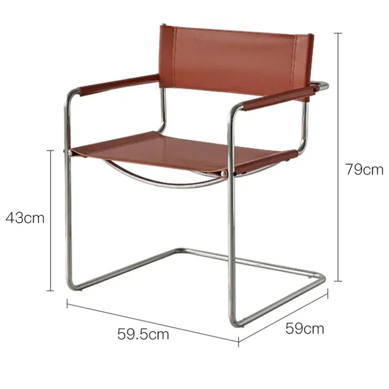 Afralia™ Stainless Steel Single Armchair for Living Room, Bedroom, Office - Creative Nordic Design