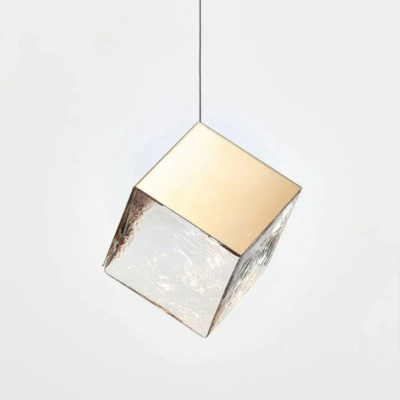 Afralia™ Modern Glass Ice Cube G4 LED Chandelier for Kitchen Living Room Lighting