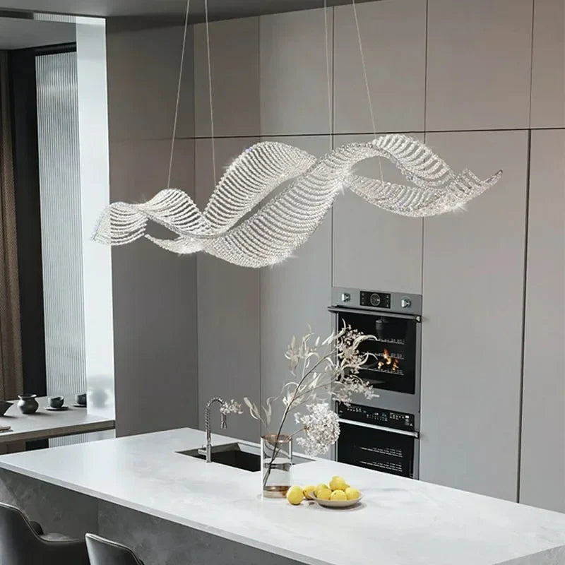 Afralia™ Modern Luxury Gold Crystal Chandelier LED Ceiling Light for Home, Bar, Restaurant