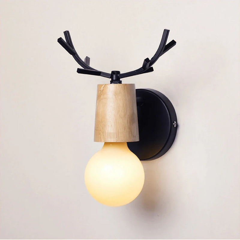 Afralia™ Antlers Vintage Wall Sconce Lights Wood Wall Lamps Fixture Indoor Lighting