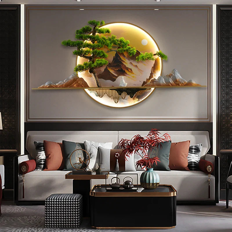 Afralia™ Modern Decoration Landscape LED Wall Lamp for Living Room, Bedroom & Study