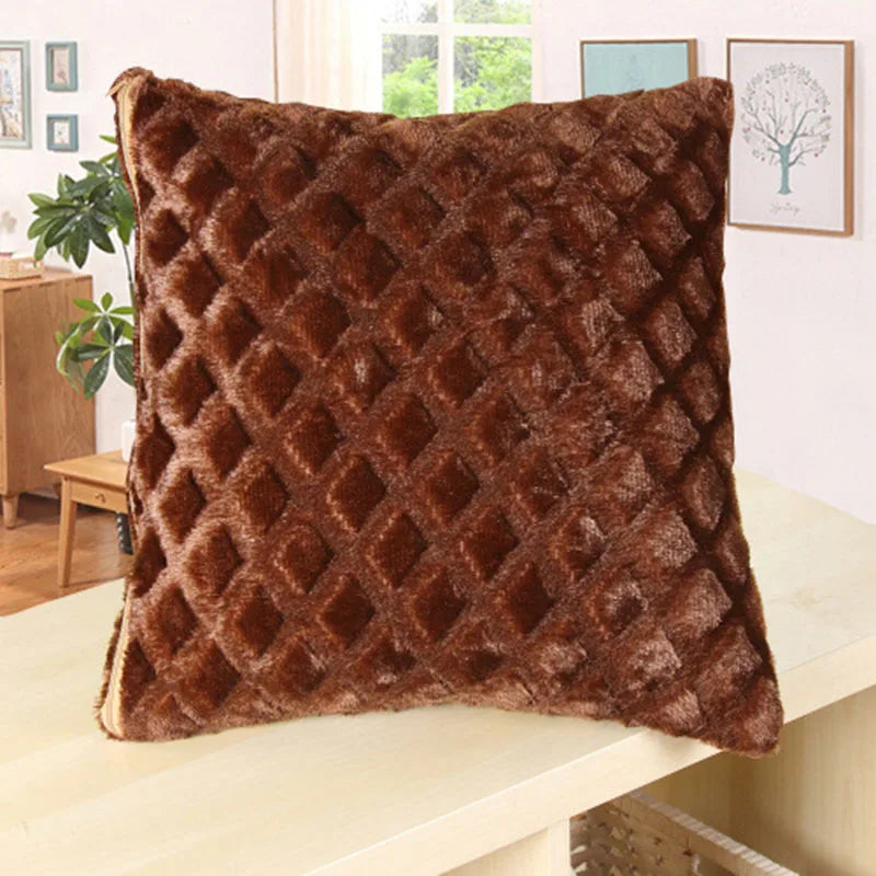 Afralia™ Plush Diamond Pattern Sofa Cushion - Soft Comfort for Adults & Children