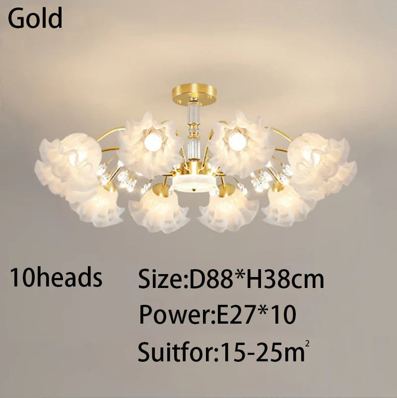 Afralia™ Modern E27 Flower Chandelier for Living Room, Bedroom, and Restaurant