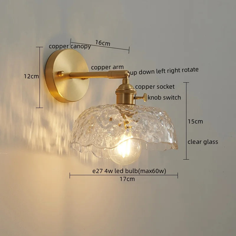 Afralia™ Green Glass LED Wall Lamps - Modern Home Decor Applique Murale