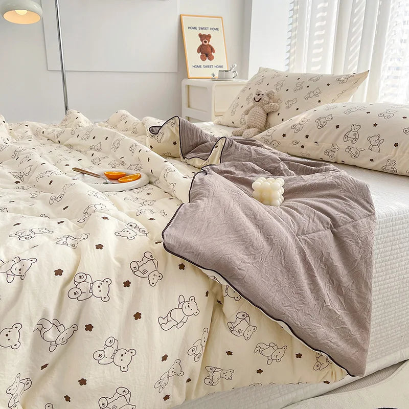 Afralia™ Double Layered Soya Fibre Filling Quilt: Soft, Breathable, Grade A Maternal and Child Comforter