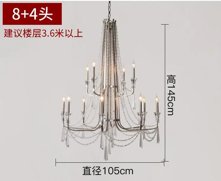 Afralia™ Modern Nordic Crystal Chandelier for Living Room Ceiling, French Style Large LED Lamp