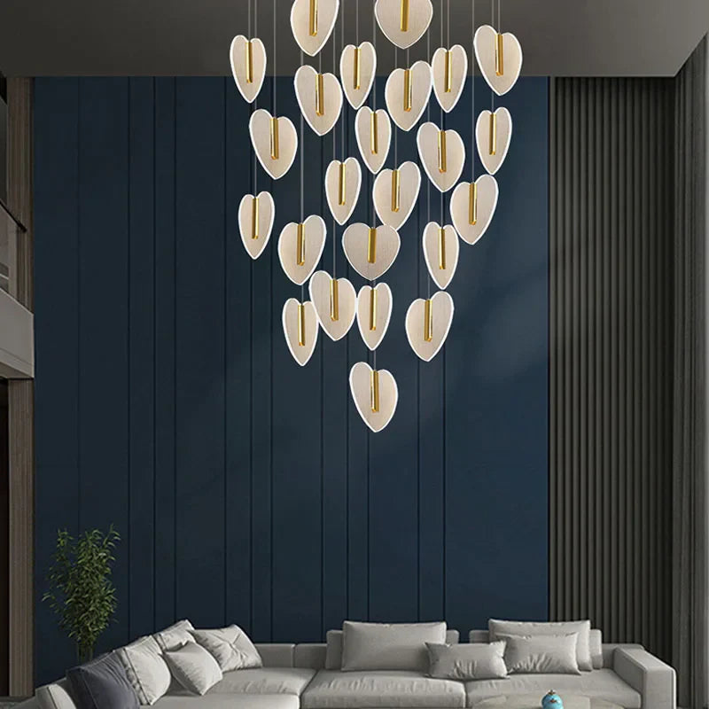 Afralia™ Luxury Acrylic Love Chandelier: Modern Crystal Gold LED Hanging Lamp