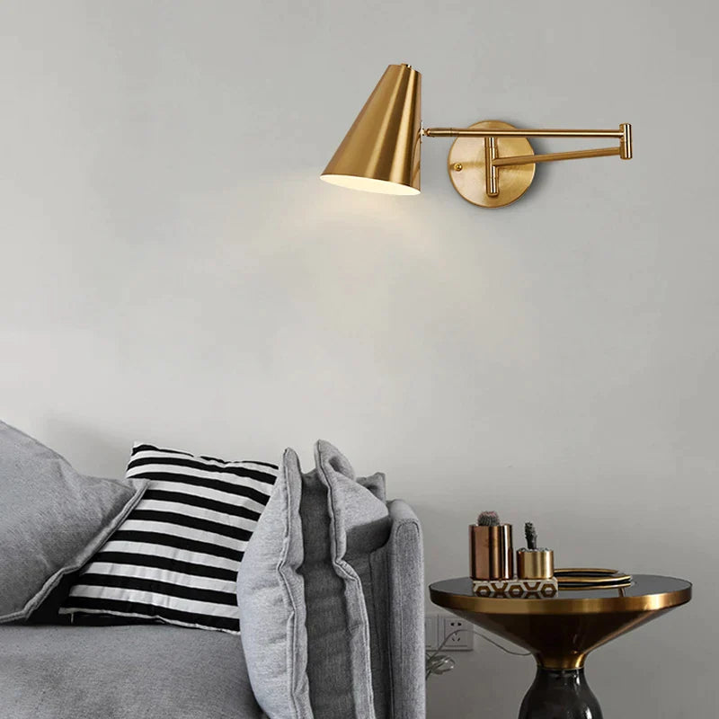 Afralia™ Adjustable Swing Arm Wall Lamp for Bedroom, Restaurant, and Luxury Ambiance