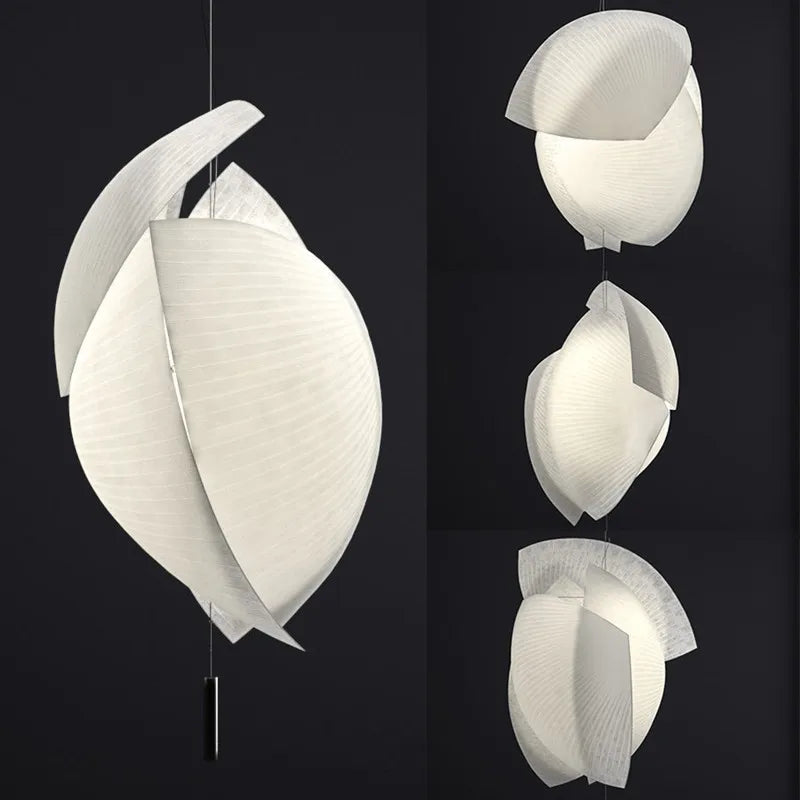 Afralia™ VOILES Fabric Pendant Lamp, Handmade Japanese Wabi Sabi Light for Living Room and Kitchen