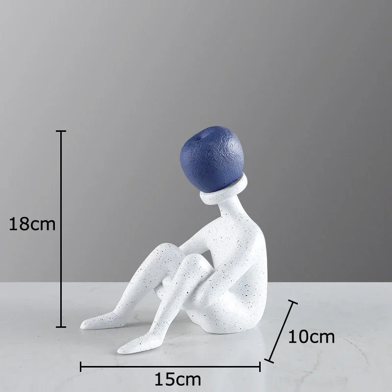 Afralia™ Abstract Thinker Resin Sculpture for Room Aesthetics Ornaments and Decor