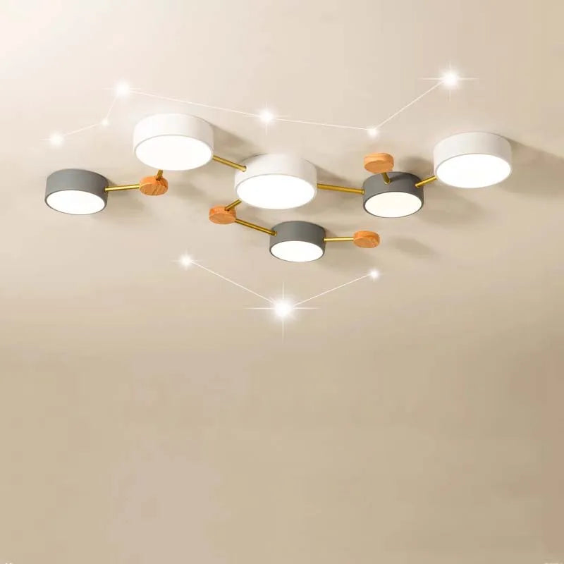 Afralia™ Macaroon Wood Ceiling Light - Modern Nordic LED Fixture for Home Decor