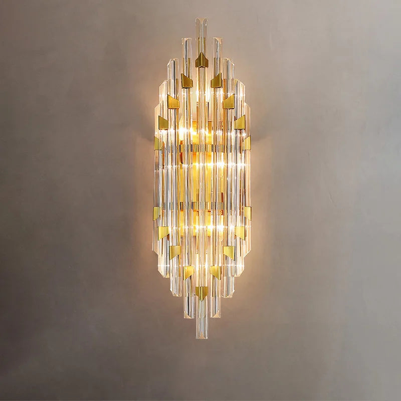 Afralia™ Modern K9 Crystal LED Wall Lamp Gold Sconces for Indoor Lighting and Room Decor