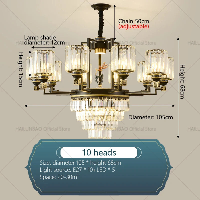 Afralia™ Zen Crystal Chandelier: Modern Luxury Living Room Dining Room Lamp