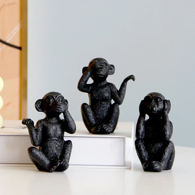 Afralia™ Monkey Trio Figurines: Hear No Evil, See No Evil, Speak No Evil