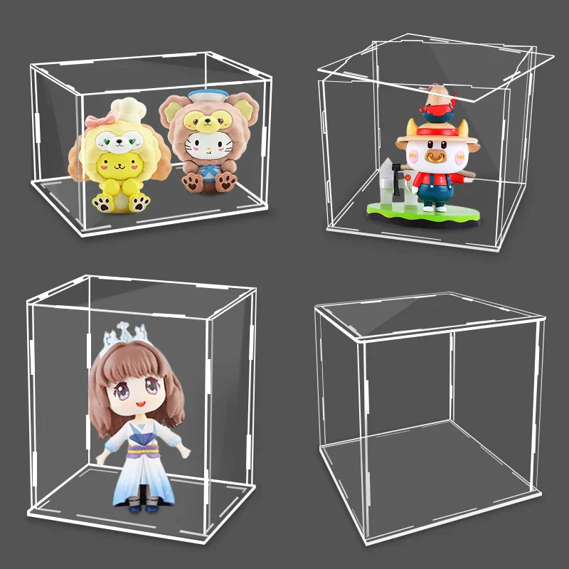 Afralia™ Clear Acrylic Display Case for Toys & Collectibles Storage Box Organizing Counter
