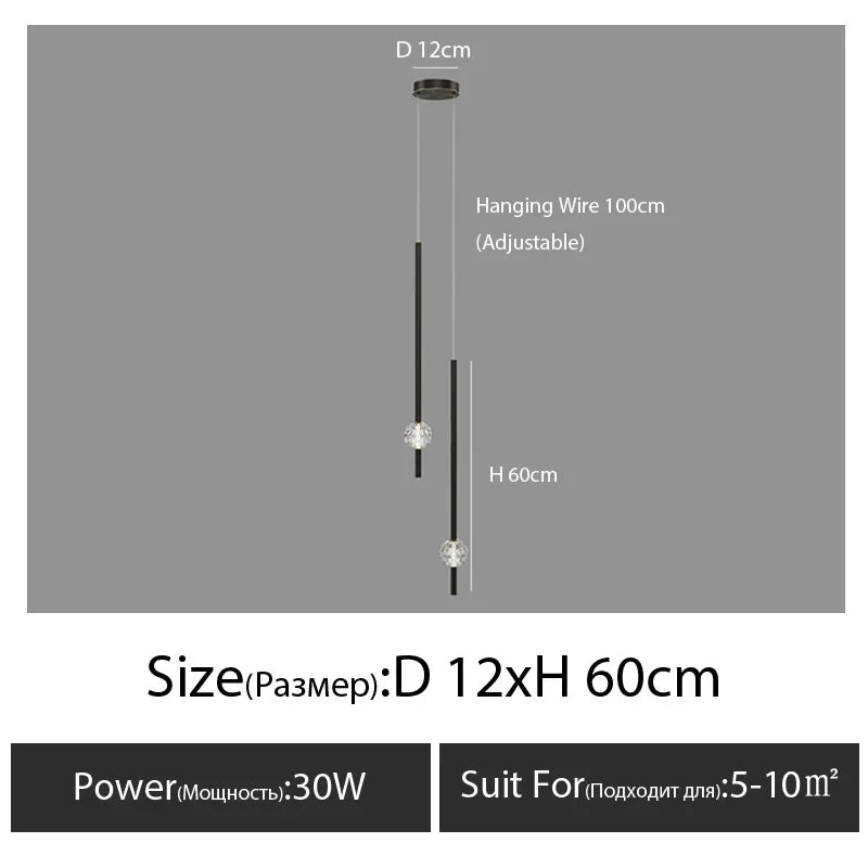 Afralia™ Crystal LED Chandelier for Nordic Bedroom, Living Room, and TV Wall