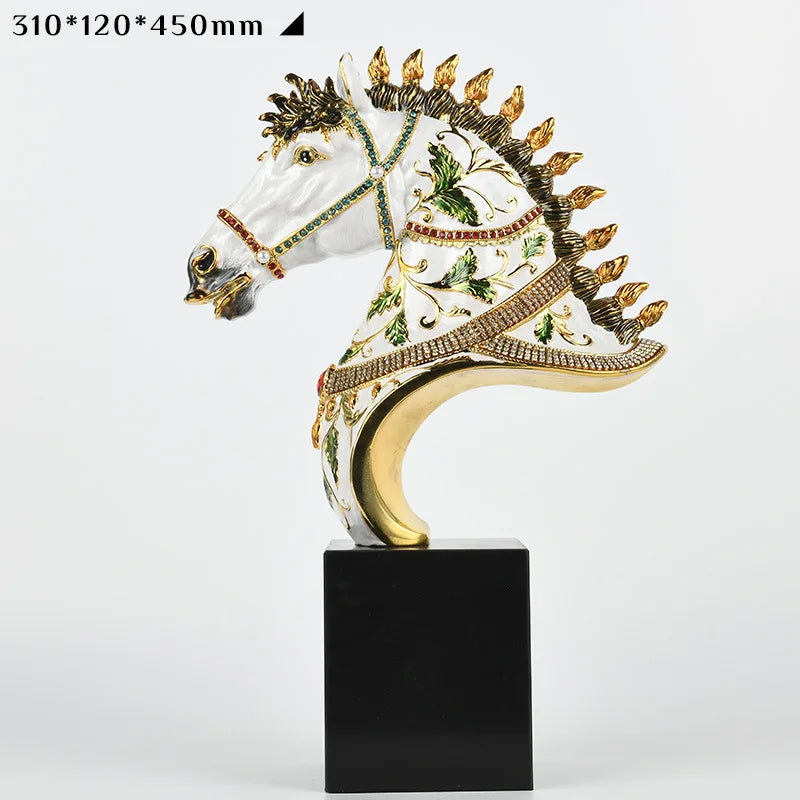 Afralia™ Enamel Horse Sculpture: European Decor Ornament for Home Foyer & Living Room