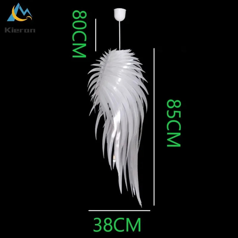 Afralia™ Modern Wing Feather LED Chandelier for Bedroom Living Room Decor