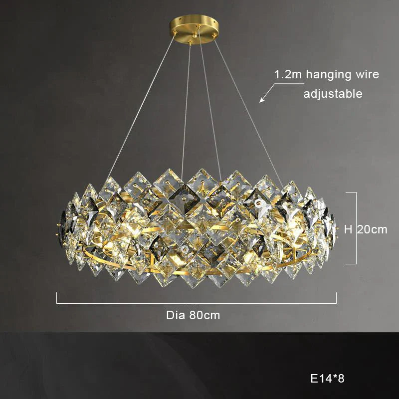 Afralia™ Crystal Round Chandelier: Modern Dining Room Lighting Fixture, Nordic Style Decoration
