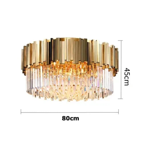 Afralia™ Golden Crystal Ceiling Light for Modern Living Room and Dining Room