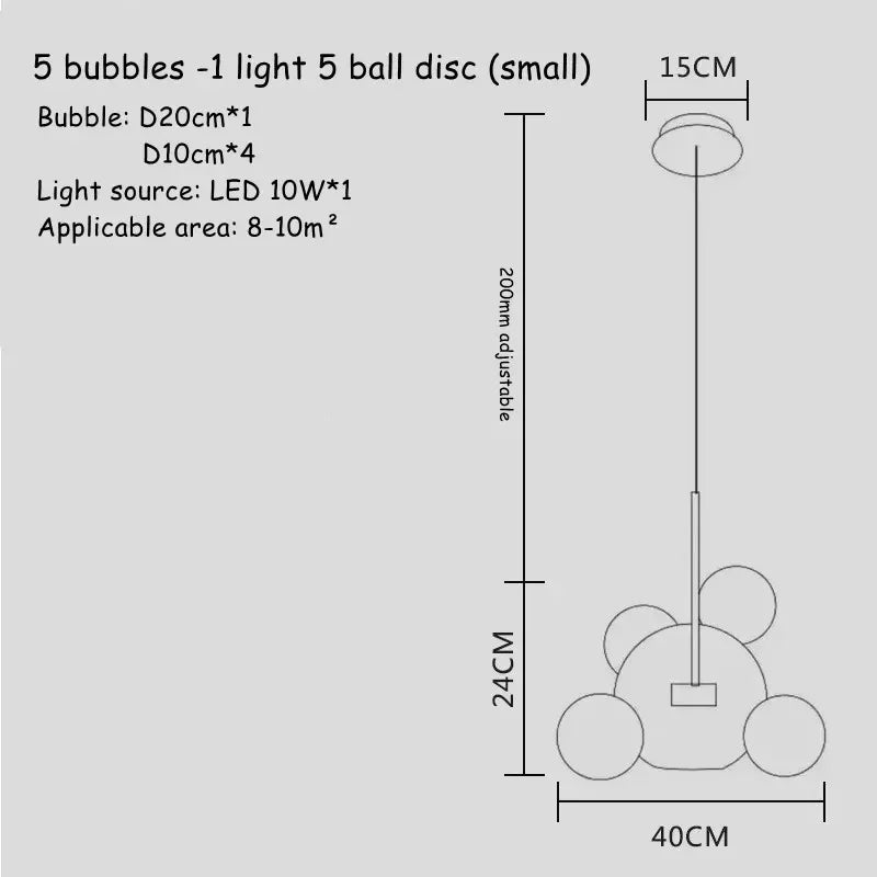 Afralia™ Glass Bubble Chandelier Customized Pendant Light for Living Room Atmosphere