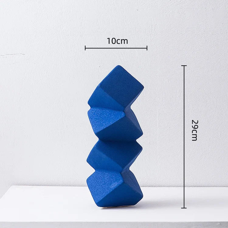 Afralia™ Geometric Square Sculpture Stack Figurine Home Decoration Accessory