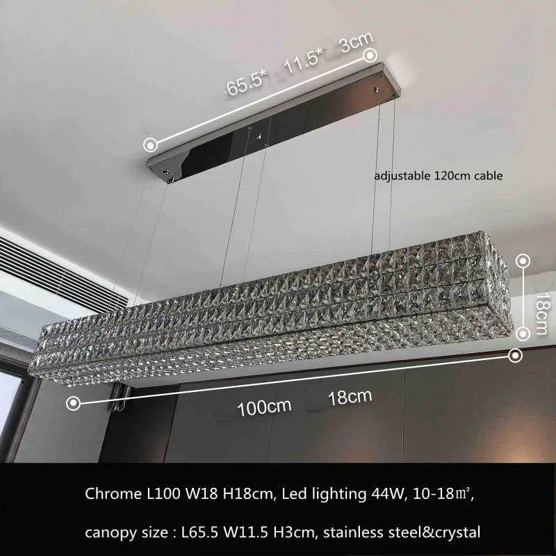 Afralia™ Crystal LED Pendant Light: Luxury Steel Hanging Lamp for Modern Foyer, Dining Room