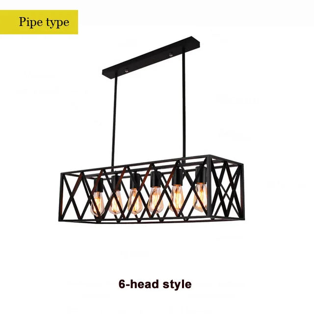 Afralia™ Industrial Chandelier Retro Loft Bar Restaurant Pendant Lamp Ceiling Lamp