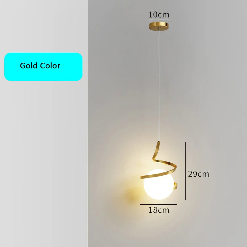 Afralia™ LED Spiral Pendant Lights Chandelier for Living Room Bedroom Lighting