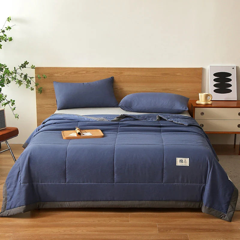 Afralia™ Pure Cotton Summer Quilt: Soft, Breathable, Washable, Skin-Friendly Blanket