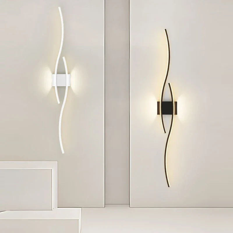 Afralia™ Nordic LED Wall Lamps Black Gold White for Bedroom Living Room Corridor