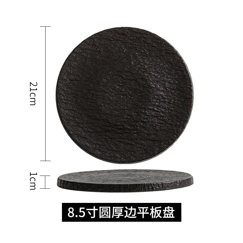 Afralia™ Rock Plate: Elegant Japanese Tableware for Home Dining and Decoration
