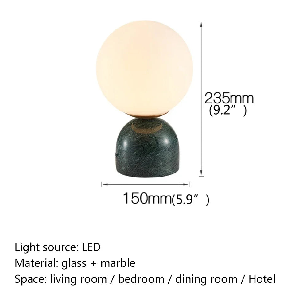 Afralia™ Marble Table Lamp: Modern Nordic Glass Light for Living Room, Bedroom, Study